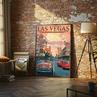 LAS VEGAS Heritage Street Scene Print – Retro City Wall Print