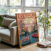 LAS VEGAS Heritage Street Scene Print – Retro City Wall Print