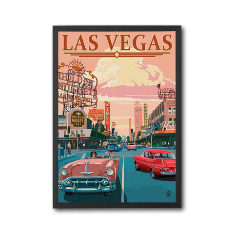 LAS VEGAS Heritage Street Scene Print – Retro City Wall Print