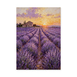 Lavender Field Traditional Wall Art – Farmhouse Sunset Landscape