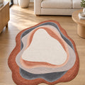 Layered Modern Area Rug in a living room