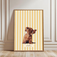 Le Soleil Dans Le Coeur Dog with Headphones Aesthetic Wall Print Wall Poster