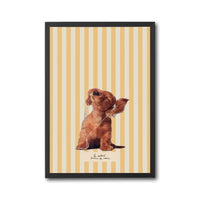 Le Soleil Dans Le Coeur Dog with Headphones Aesthetic Wall Print Wall Poster
