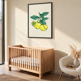Lemon Botanical Vintage Wall Art – Yellow Citrus Branch Illustration