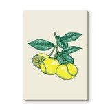 Lemon Botanical Vintage Wall Art – Yellow Citrus Branch Illustration