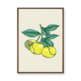 Lemon Botanical Vintage Wall Art – Yellow Citrus Branch Illustration