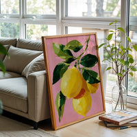 Lemon Painting Aesthetic Home Art Print