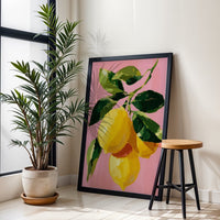 Lemon Painting Aesthetic Home Art Print