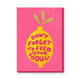 Lemon Quote Typography Wall Art – Bright Pink Feed Your Soul Print