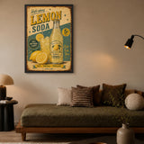 Lemon Soda Vintage Wall Art – Retro Advertisement Sign Print