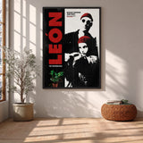 Leon The Professional Typography Wall Art – Black White Red Film Print