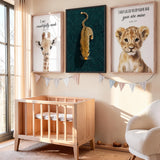 Leopard Abstract Modern Wall Art – Teal Swirl Animal Design