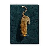 Leopard Abstract Modern Wall Art – Teal Swirl Animal Design