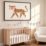 Leopard Kids Wall Art – Big Cat in Pink Heart Sunglasses