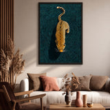 Leopard Modern Abstract Wall Art – Teal Contour Line Animal Print