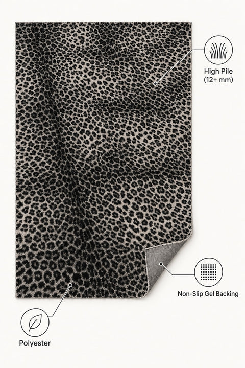 Leopard Plush Area Rug – features