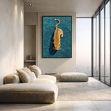 Leopard Surreal Abstract Wall Art – Teal Swirl Animal Print
