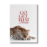 Leopard Typography Wall Art – Red Motivational Quote on White