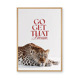 Leopard Typography Wall Art – Red Motivational Quote on White