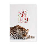 Leopard Typography Wall Art – Red Motivational Quote on White