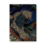 Leopard Vintage Maximalist Wall Art – Roaring Big Cat Under Stars