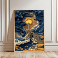 Lighthouse and Dramatic Sky Wall Décor Poster Print