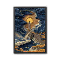 Lighthouse and Dramatic Sky Wall Décor Poster Print