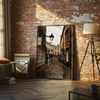 “LINKS” Charming Cobblestone Street Aesthetic Home Art Print
