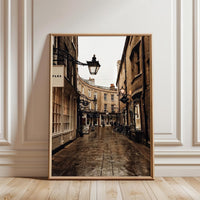 “LINKS” Charming Cobblestone Street Aesthetic Home Art Print