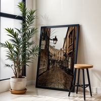 “LINKS” Charming Cobblestone Street Aesthetic Home Art Print