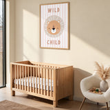 Lion Kids Typography Wall Art – Pastel Wild Child Nursery Print