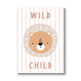 Lion Kids Typography Wall Art – Pastel Wild Child Nursery Print