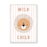 Lion Kids Typography Wall Art – Pastel Wild Child Nursery Print
