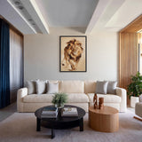 Lion Modern Abstract Wall Art – Gold Mane Animal Portrait