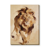 Lion Modern Abstract Wall Art – Gold Mane Animal Portrait
