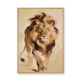 Lion Modern Abstract Wall Art – Gold Mane Animal Portrait