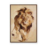 Lion Modern Abstract Wall Art – Gold Mane Animal Portrait