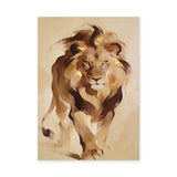 Lion Modern Abstract Wall Art – Gold Mane Animal Portrait