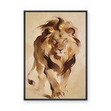 Lion Modern Abstract Wall Art – Gold Mane Animal Portrait