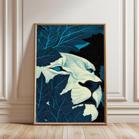 Lion with Leaves Aesthetic Wall Print Décor Poster Print