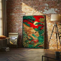 Lioness in Jungle Aesthetic Wall Print Poster Print