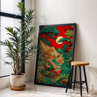 Lioness in Jungle Aesthetic Wall Print Poster Print