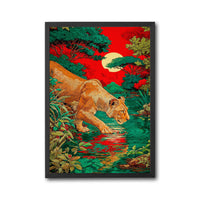 Lioness in Jungle Aesthetic Wall Print Poster Print