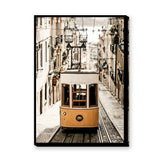 Lisbon Tram Vintage Wall Art – Yellow Tram on Cobblestone Street