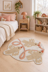Little Wings Kids Round Rug in a bedroom
