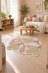 Little Wings Kids Round Rug in a living room