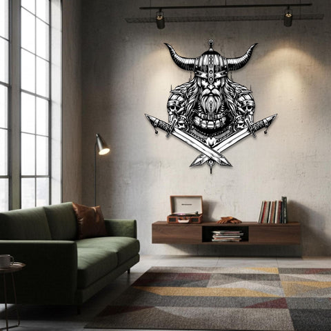 Viking Skull Metal Wall Art