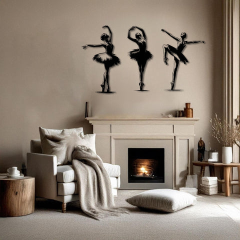 Flamenco Dancers Silhouette Set Of 3 Metal Wall Art