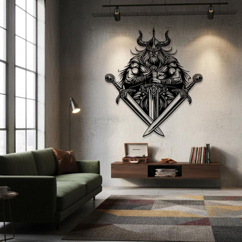 Viking Swordsman Metal Wall Art