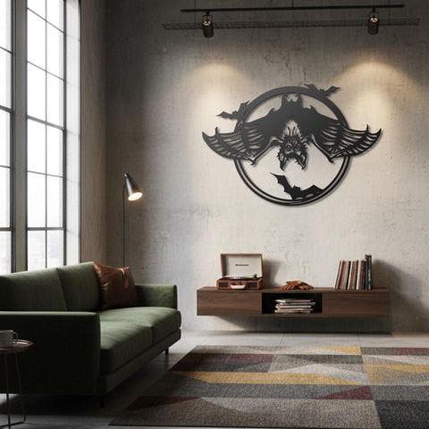 Gothic Bats Metal Wall Art